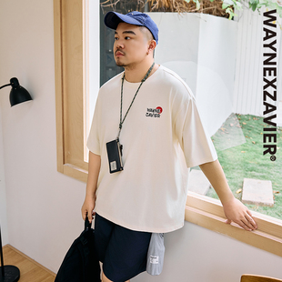 210gGEEEKPANDA加大宽松大码男夏圆领卡通轻薄印花休闲T恤9501