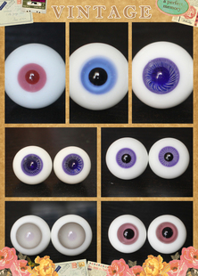 BJD娃娃眼睛20mm眼珠1/3分巨婴蓝粉色黄绿色红白色彩瞳仿真人眼球