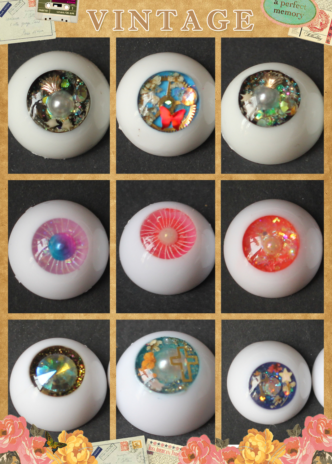 BJD娃娃16mm巨婴深蓝色树脂眼球