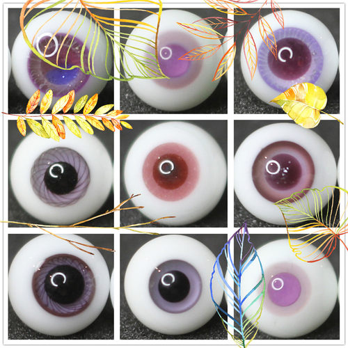 BJD娃娃眼睛10mm眼珠1/12分特体小宠OB11淡紫星空紫彩瞳玻璃眼球