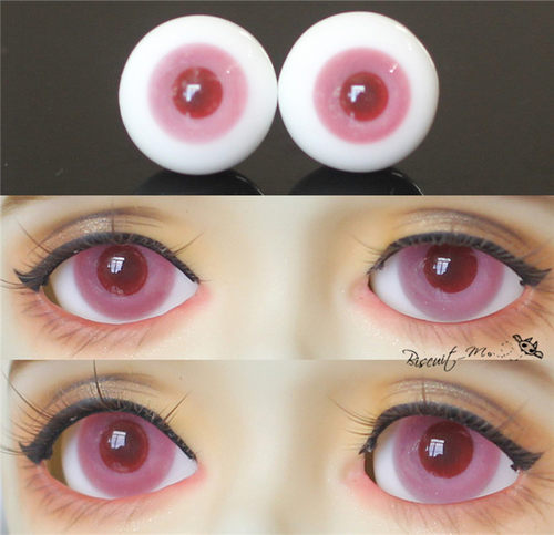 BJD娃娃浅粉色14mm少女玻璃眼珠