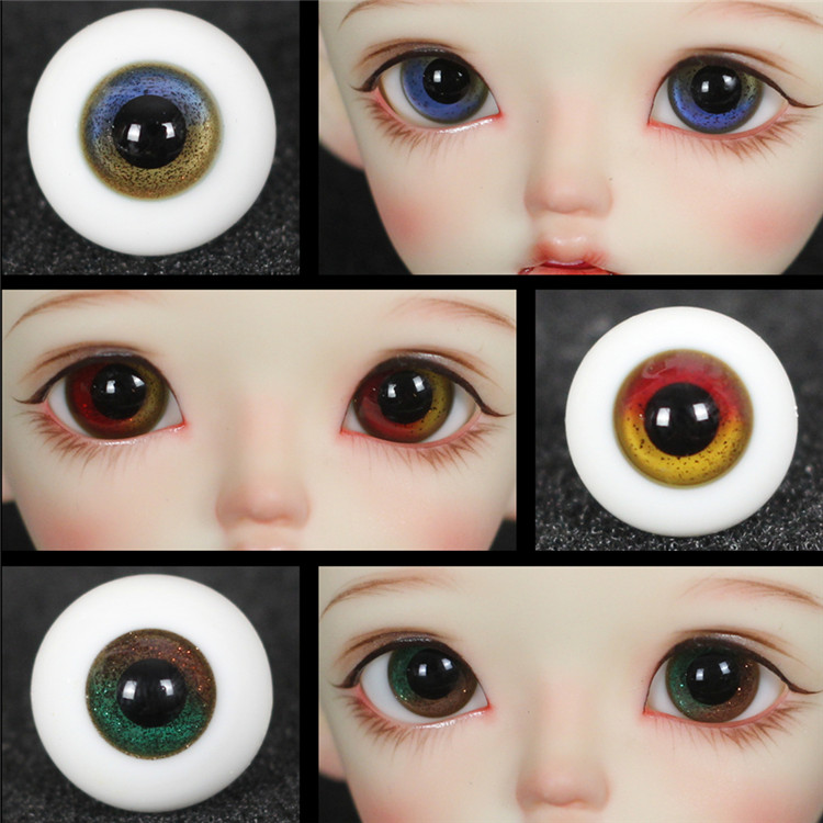 BJD娃娃眼睛1/6分娃金沙玻璃眼珠