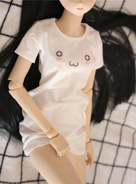 BJD娃娃1/3分图案上衣T恤MDD衣服日常原宿1/4分6分yosd长款T恤裙