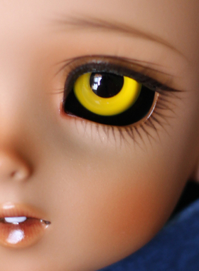 BJD娃娃眼睛16mm18mm夜叉眼12mm14mm小虹膜桔黄色万圣节玻璃眼珠