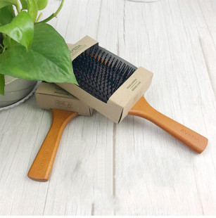 A艾凡达同款气垫梳榉木气囊梳排骨顺发木梳按摩长卷发美发带纸盒