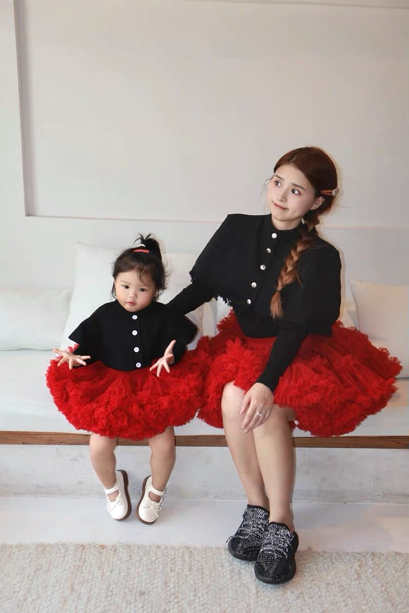 婴幼儿女宝宝一岁红色半身裙蓬蓬纱蛋糕裙生日周岁公主兔兔裙超蓬