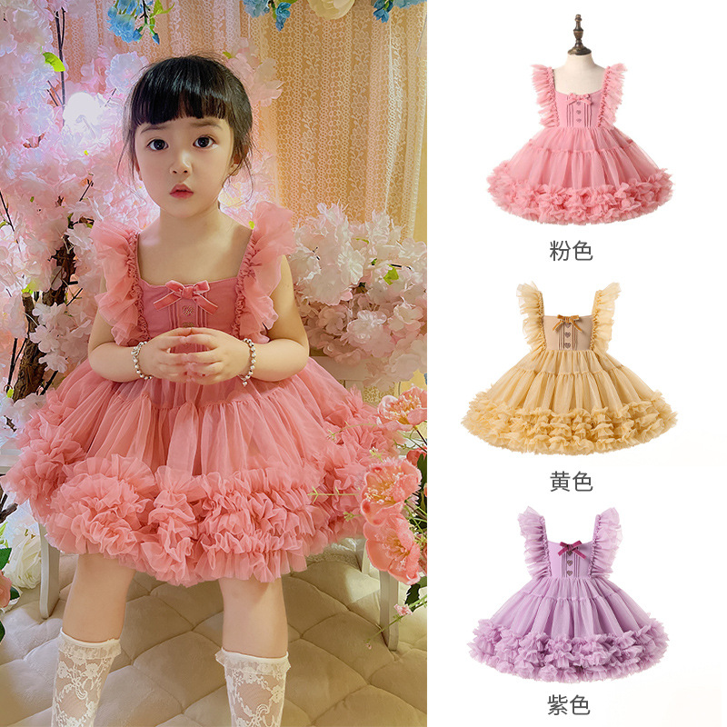 洛丽塔公主网纱tutu裙蛋糕裙一岁婴幼儿周岁女宝连衣裙夏季蓬蓬裙
