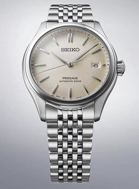 全国联保 SEIKO 日本精工Presage丝绸暖白盘自动机械男表SPB463J1