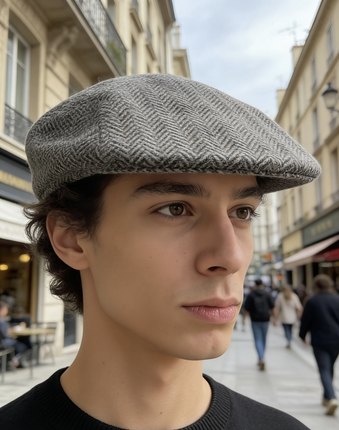 原单外贸欧美纯羊毛鸭舌帽冬季前进帽明星时尚贝雷喼帽带里布