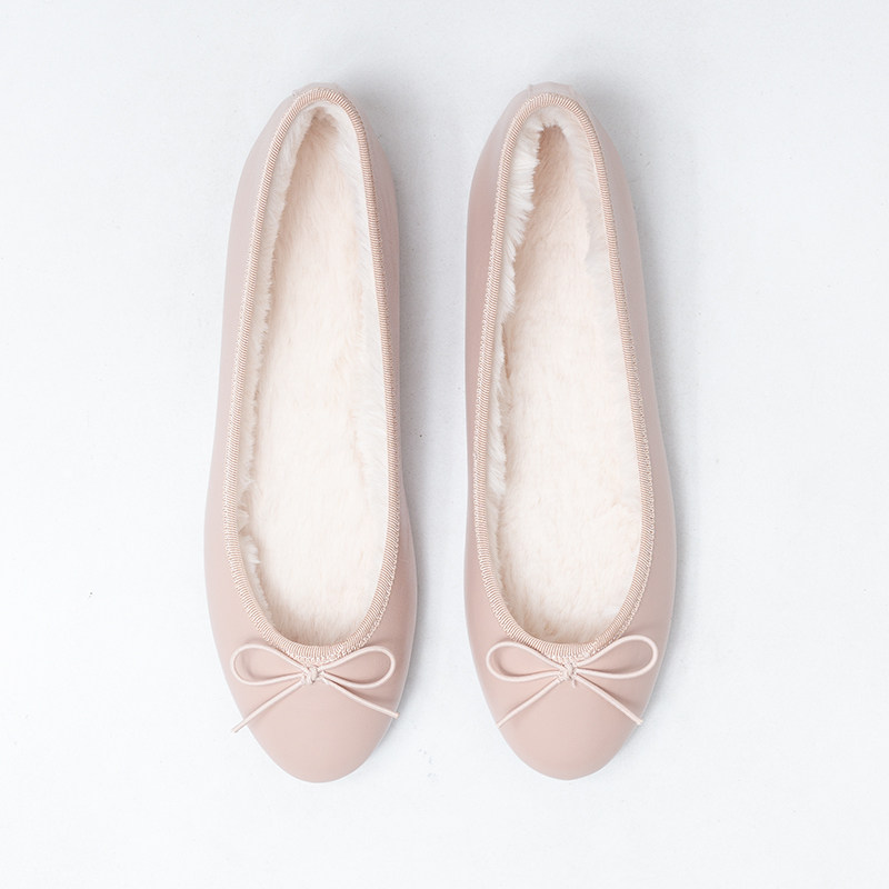 欧洲站秋冬芭蕾名暖新款洋气女鞋