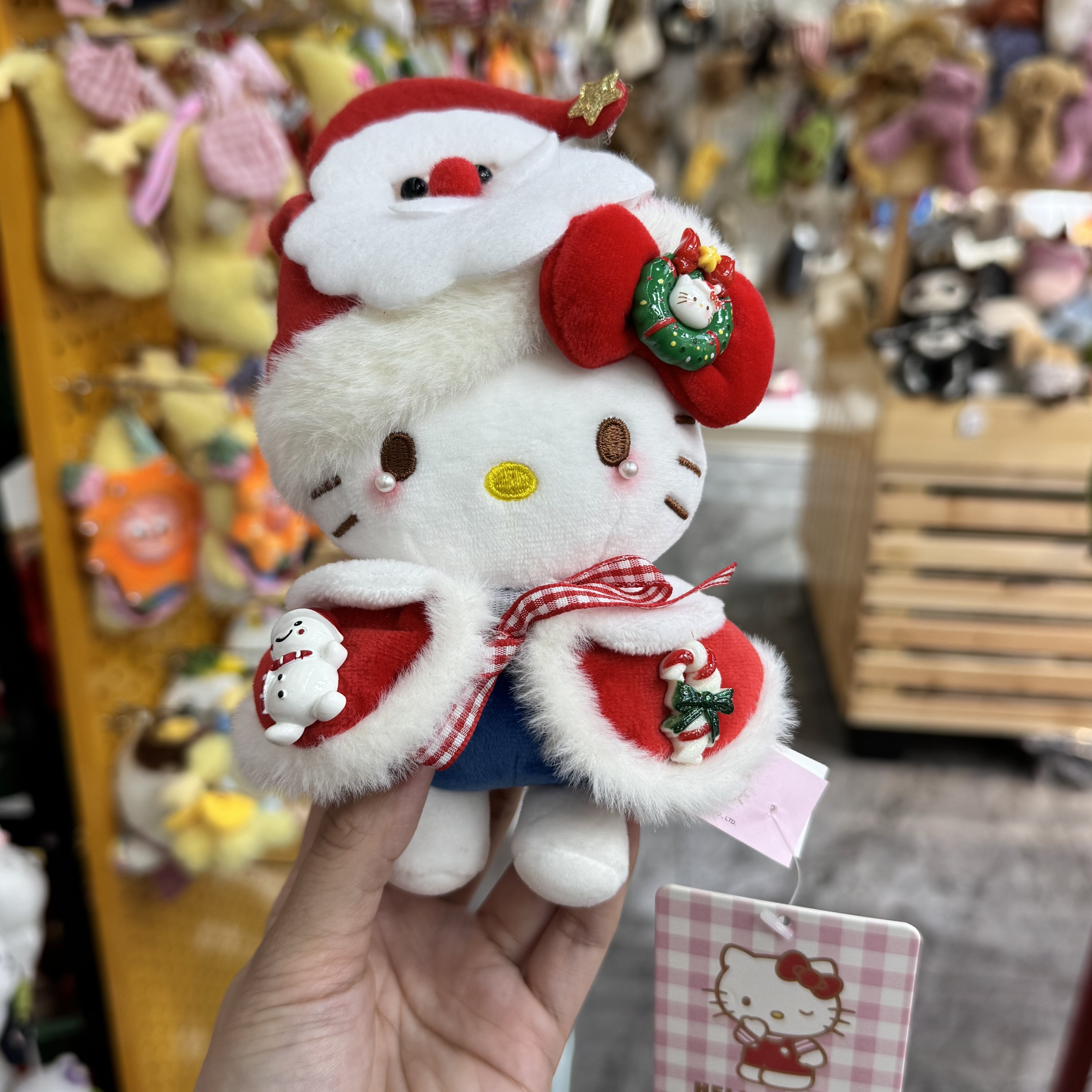 圣诞kitty毛绒红裙子kt玩偶挂件配饰闺蜜礼物