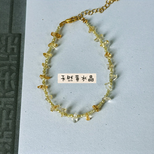 天然黄水晶手链女串珠手饰