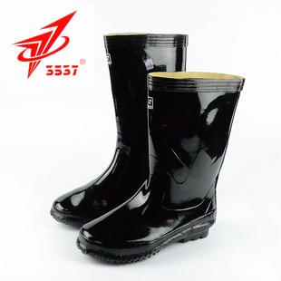 胶鞋 3537 男中筒高筒橡胶工矿透气耐磨防滑防水雨靴雨鞋 包邮 套脚鞋
