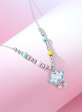 原创多巴胺云朵项链女纯银韩版小众设计网红夏季ins风锁骨链