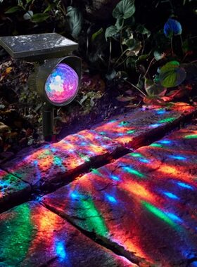 太阳能庭院灯旋转彩光投影球星
