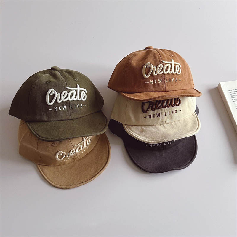 ins风儿童软沿帽个性棉布刺绣男女婴幼儿宝宝遮阳帽防风鸭舌帽潮