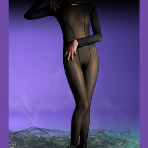 加绒假透肉连身袜女黑丝透肤连体袜水光全身袜秋冬打底保暖连体衣