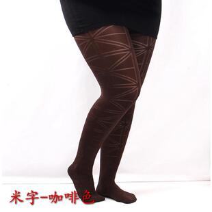 大码米字春秋提花丝袜女中厚圆点连裤袜横条纹打底裤防勾丝连脚裤