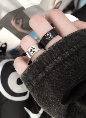 戒指街头风指环乐贝尚不锈钢嘻哈