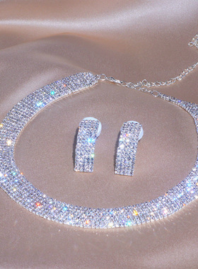 Luxury Classic Female Engagement Jewelry Fashion Crystal Nec