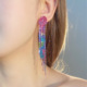 爪链长款 欧美时尚 简约彩色水滴耳饰女wish速卖通爆款 流苏耳环饰品