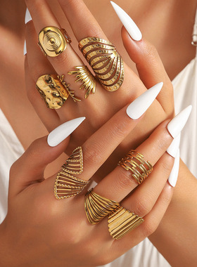 不掉色戒指ins可调节开口设计指