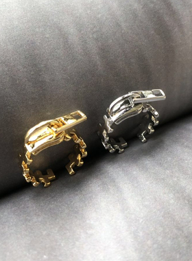 原创设计风小众拉链戒指网红同款