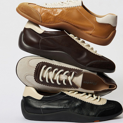 BATA/拔佳女鞋复古软薄底德训鞋