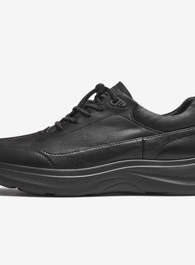 专柜正品百思图2025秋季新款男鞋厚底运动休闲鞋黑色皮鞋73275CM5