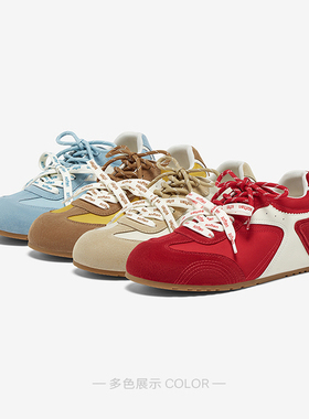 专柜正品百思图2025秋款女鞋德训鞋内增高厚底运动休闲鞋A6628CM5