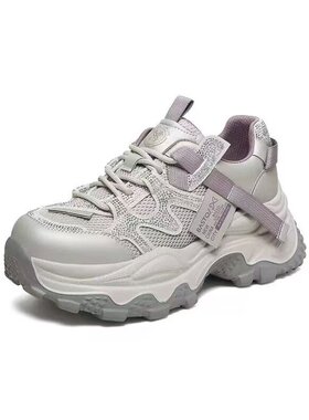 专柜正品百思图2026春款女厚底网面老爹鞋运动休闲女鞋B6098AM6