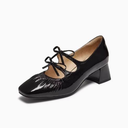 TATA/他她女蝴蝶结百搭玛丽珍鞋