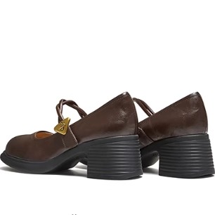 TATA/他她舒适粗跟浅口玛丽珍鞋