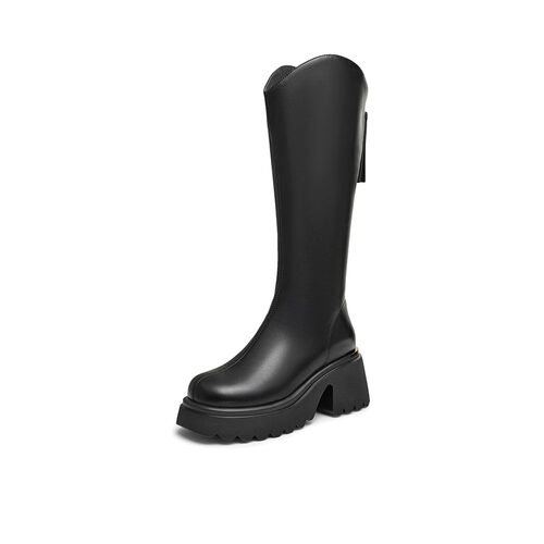 TATA/他她厚底弹力时装长筒靴