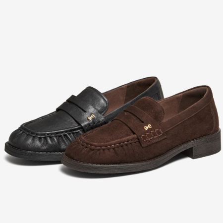 专柜正品他她2026春季新款女鞋休闲一脚蹬羊皮百搭乐福鞋7JW27AA6