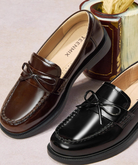 专柜正品天美意2026春新款女鞋蝴蝶结复古乐福鞋平底单鞋CXC58AA6