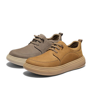 森达2026春季 厚底舒适休闲皮鞋 新款 复古时尚 2DA01AM6 男鞋 专柜正品