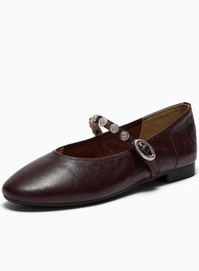 专柜正品拔佳2025秋款女鞋玛丽珍鞋复古通勤浅口软底单鞋24319CQ5