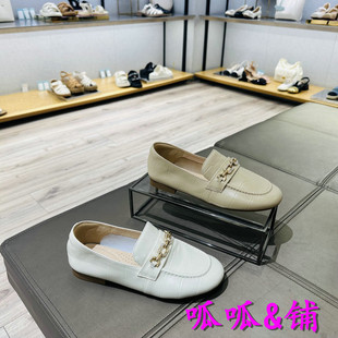 平底通勤舒適女豆豆鞋 專柜正品 百麗2023秋季 新款 BZ720CA3 樂福鞋