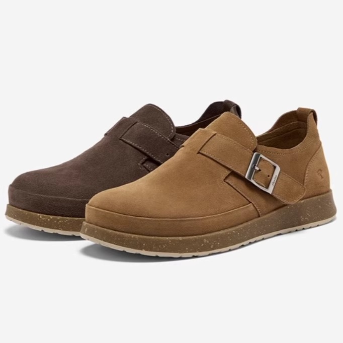 BATA/拔佳男厚底一脚蹬勃肯鞋