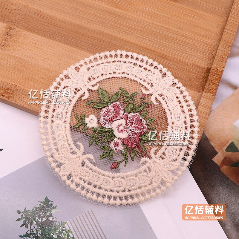 复古欧式圆形蕾丝花片餐垫杯垫图片