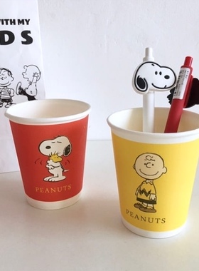 韩风INS同款比狗查理纸杯一次性杯咖啡杯加厚CHIC餐具100只