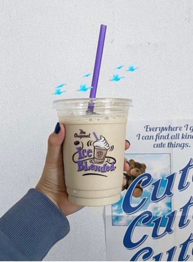 韩风INS珍珠奶茶果汁塑料一次性吸管冷热商用独立包装紫色