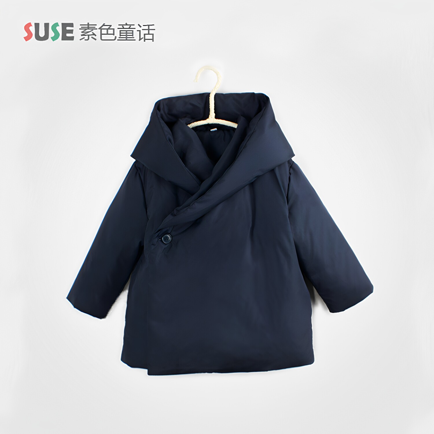 冬装双层斜襟单扣羽绒服保暖外套