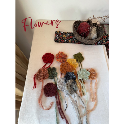 可爱花朵小花手工毛线编织胸针