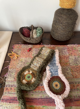 OneBlueNook丨 手工毛线编织 复古可爱 护耳保暖耳套耳包