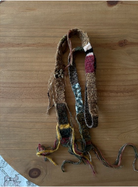 OneBlueNook丨野麦皮· 原创手工 · 心爱小物  混线杂色领巾围脖