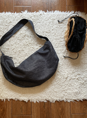 OneBlueNook丨原创 青钢蓝牛仔 日系简约休闲大饺子斜挎布袋