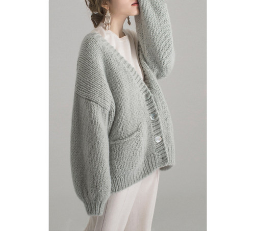 原隐套头慵懒手工慵懒风开衫开衫