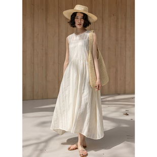 背心吊带连衣裙 春夏绝美宽松显瘦极简纯白色清爽无袖 2026新款 法式